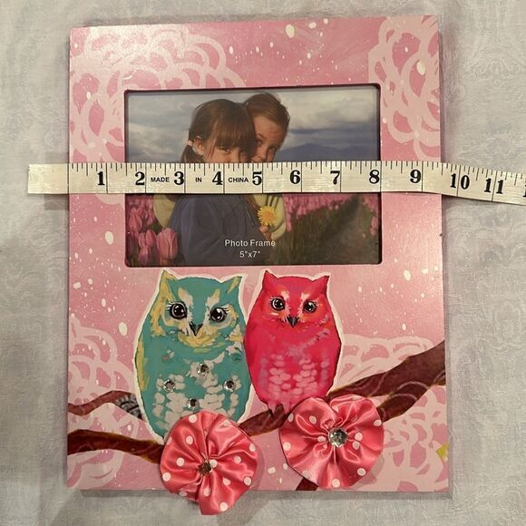 Frame Wooden Photos Pink Owls Bows - Picture 6 of 10